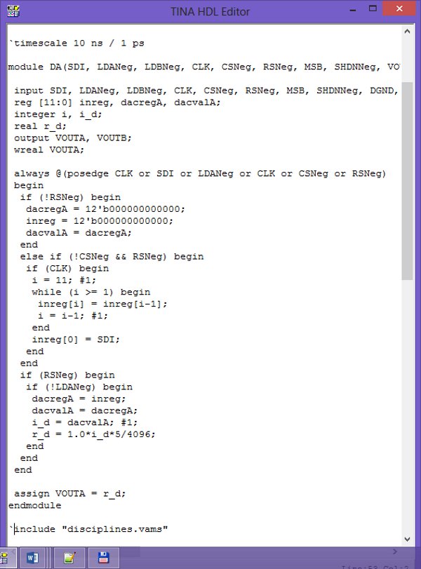 Verilog AMS code of the DAC model.