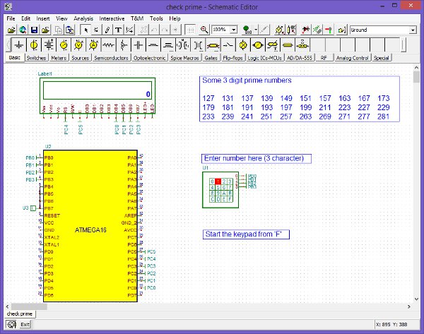 Circuit generating and checking prime numbers