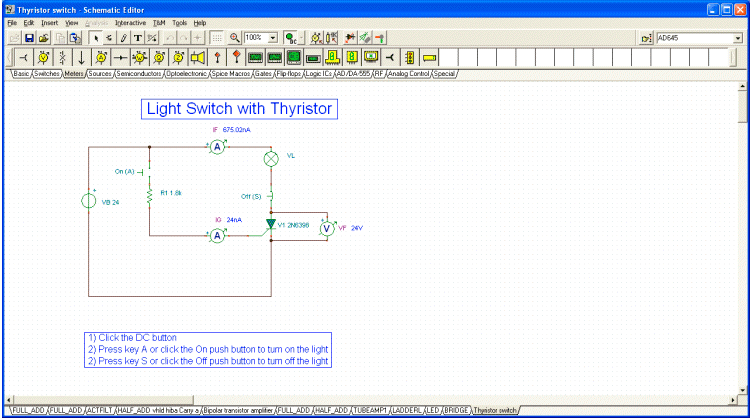 Light Switch with Thyristor